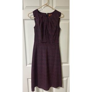 Tory Burch Womens A Line Dress Multicolor Blue Polka Dot Lined Knee Length